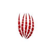 A red claw hand logo on a white background vector