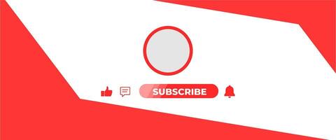 A red and white background with a button that says subscribe vector
