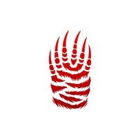 A red tiger claw with a white background vector