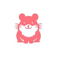 A pink hamster is sitting on a white background vector