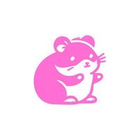 A pink hamster sticker on a white background vector