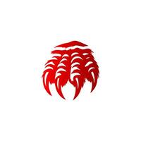 A red claw logo on a white background vector