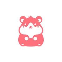 A cute little hamster is sitting on its back vector