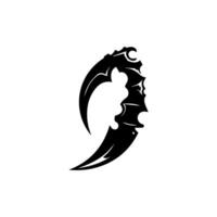 A black and white logo of a large knife vector