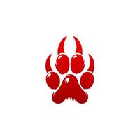 A red paw print on a white background vector