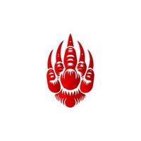 A red claw hand with a white background vector