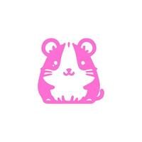 A pink hamster with a white background vector