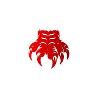 A red claw logo on a white background vector