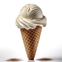 ice cream cone isolated on white background photo