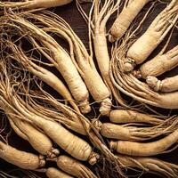 Lots of ginseng. ginseng Background Concept photo
