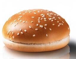 shot of a hamburger bread bun isolated photo