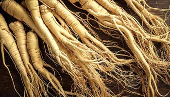 Lots of ginseng. ginseng Background Concept photo