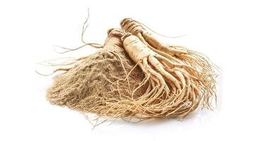 ginseng isolated on white background photo