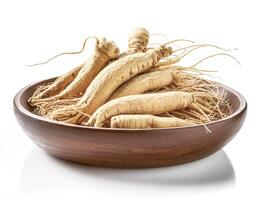 ginseng isolated on white background photo