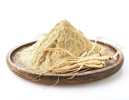 ginseng isolated on white background photo