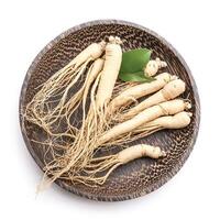 ginseng isolated on white background photo