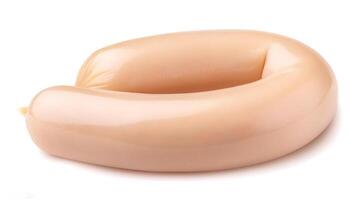 Raw chicken sausage isolated on white background photo