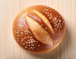shot of a hamburger bread bun isolated photo