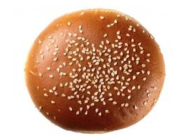 shot of a hamburger bread bun isolated photo