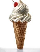 ice cream cone isolated on white background photo