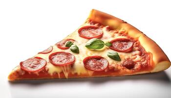 pizza slice isolated on white background photo