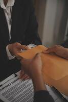 Law theme, gavel or mallet of the judge, lawyer enforcement officers, evidence-based cases taken into account in the court abount business, legislation. photo