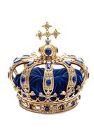 Royal Blue and Gold Crown Studded with Precious Gems photo