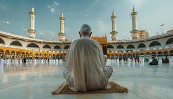 Devout Pilgrims at Kaaba during Hajj in Mecca photo