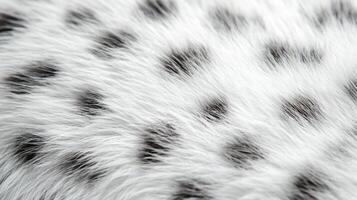 Close-up Texture of a Spotted White Fur Fabric photo