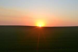 Photo of a sunset in the field.
