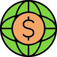Global Line Filled Icon vector