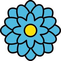 Dahlia Line Filled Icon vector