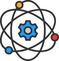 Atom Line Filled Icon vector