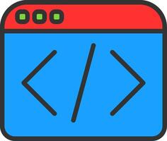 Web Programing Line Filled Icon vector