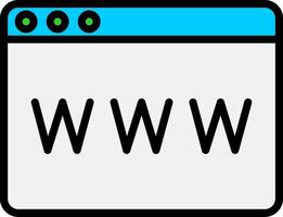 Www Line Filled Icon vector