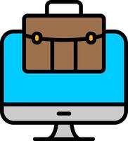 Computer Line Filled Icon vector