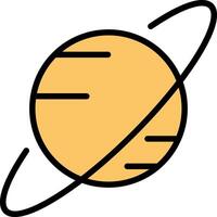 Saturn Line Filled Icon vector