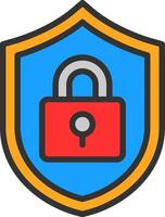 Cyber Security Line Filled Icon vector