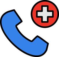 Emergency Call Line Filled Icon vector