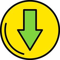 down arrow Line Filled Icon vector