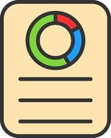 Pie Chart Line Filled Icon vector