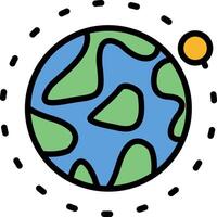 Planet Line Filled Icon vector