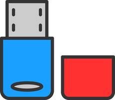 Pen Drive Line Filled Icon vector