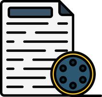 Transcript Line Filled Icon vector