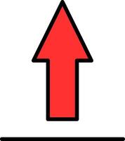 Up Sign Line Filled Icon vector
