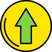 Up Arrow Line Filled Icon vector