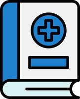 Medical Book Line Filled Icon vector