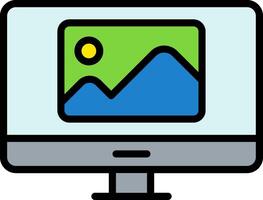 Monitor Line Filled Icon vector
