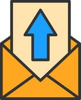 Mail Line Filled Icon vector
