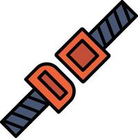 Seat Belt Line Filled Icon vector